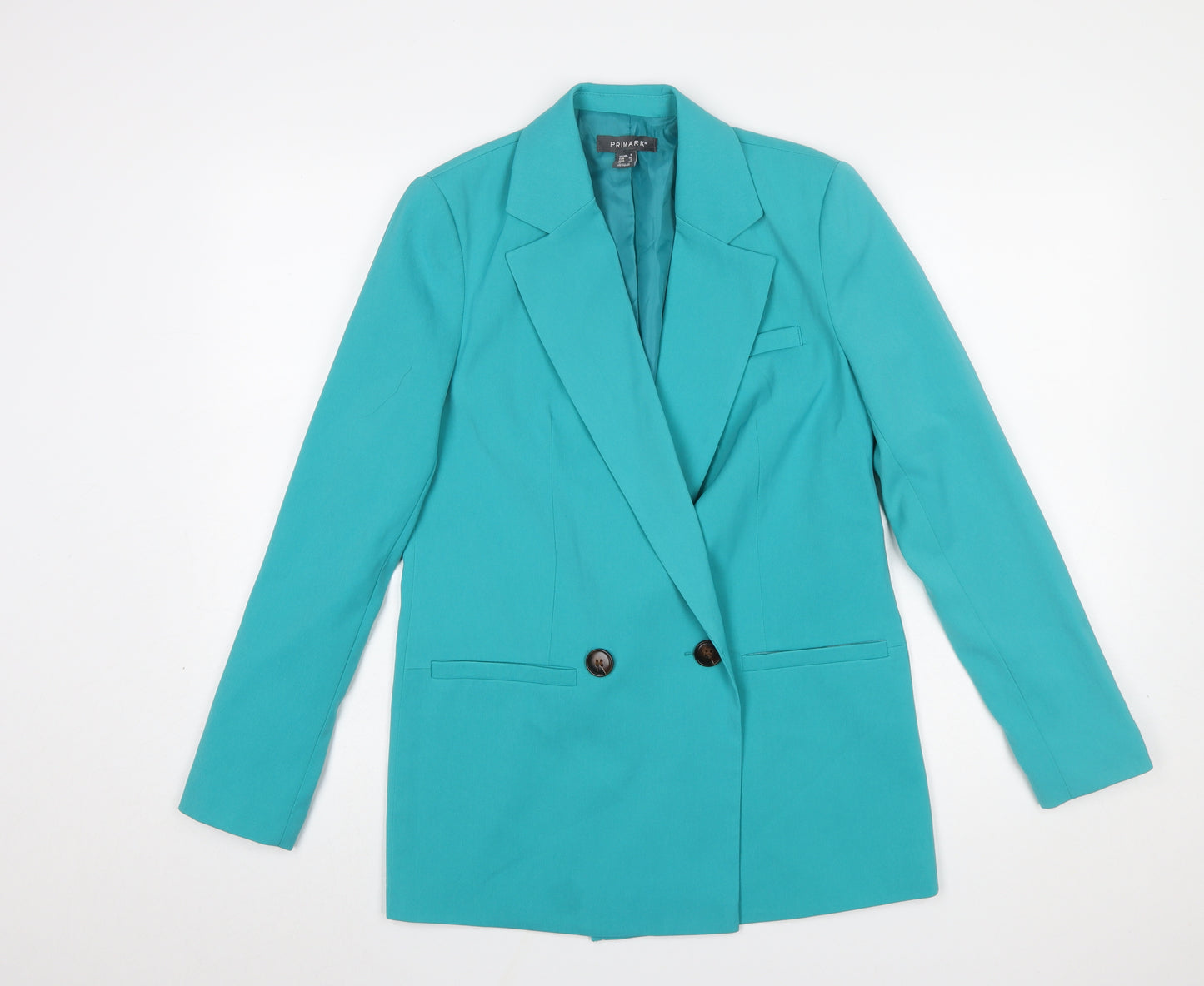 Primark Women’s Green Double-Breasted Blazer Size 8