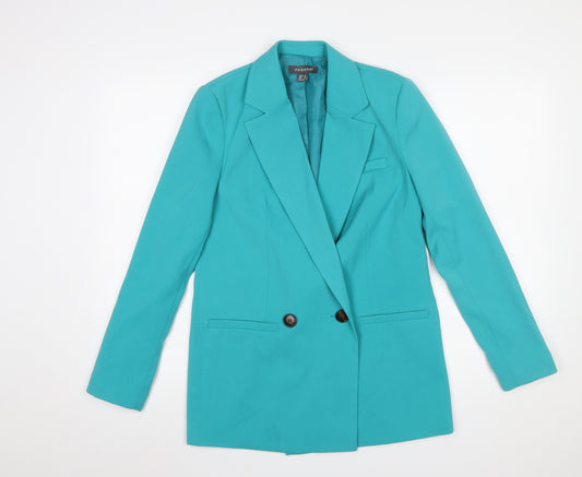Primark Women’s Green Double-Breasted Blazer Size 8