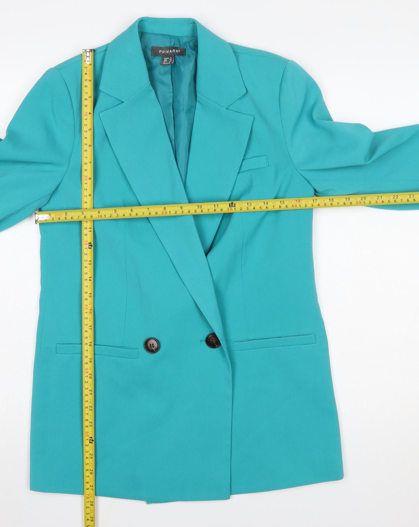 Primark Women’s Green Double-Breasted Blazer Size 8