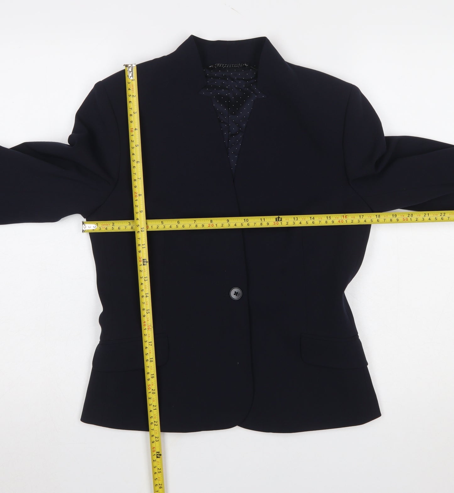 Jigsaw Women's Blue Wool Blend Tailored Blazer UK 10