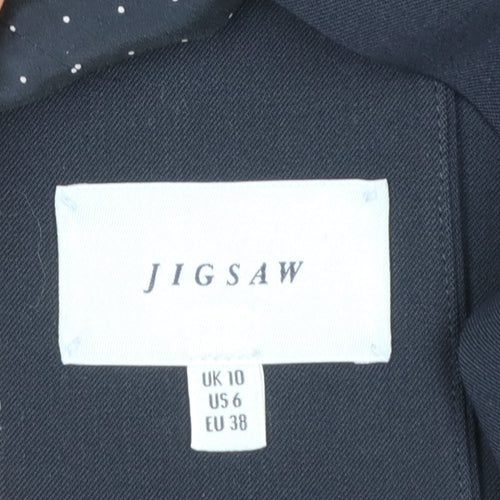 Jigsaw Women's Blue Wool Blend Tailored Blazer UK 10