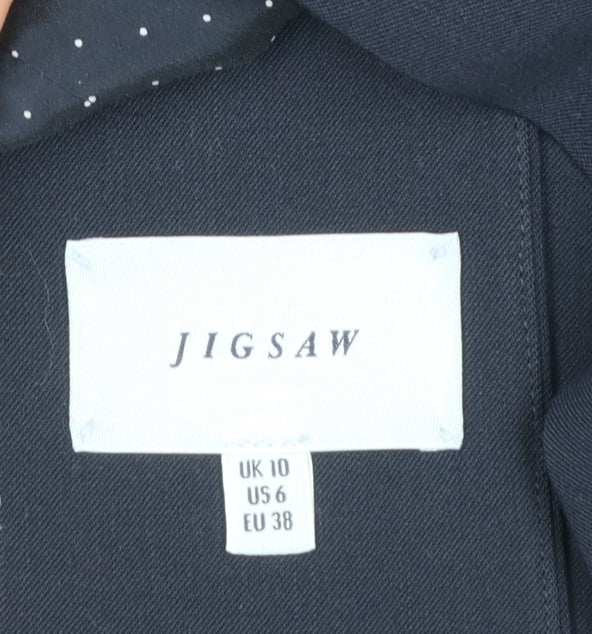 Jigsaw Women's Blue Wool Blend Tailored Blazer UK 10