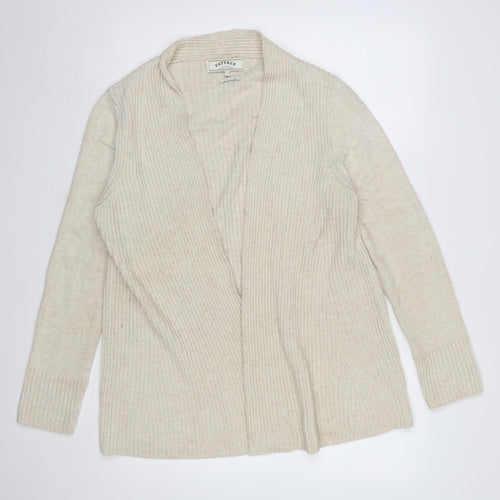 FatFace Women Beige Size 12 Knit Acrylic Cardigan Jumper