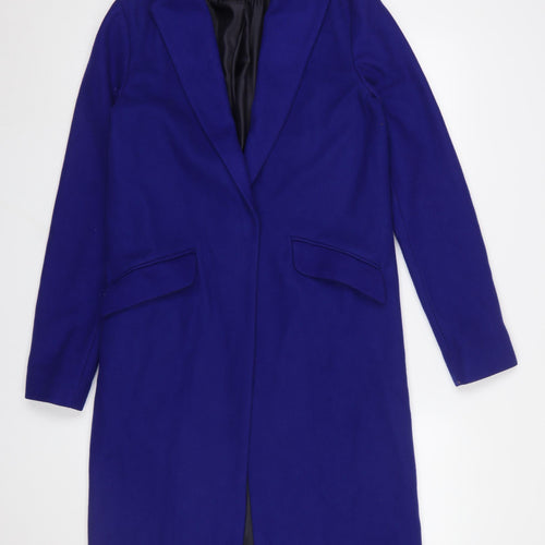 Topshop Women’s Tall Blue Long Overcoat Size 8