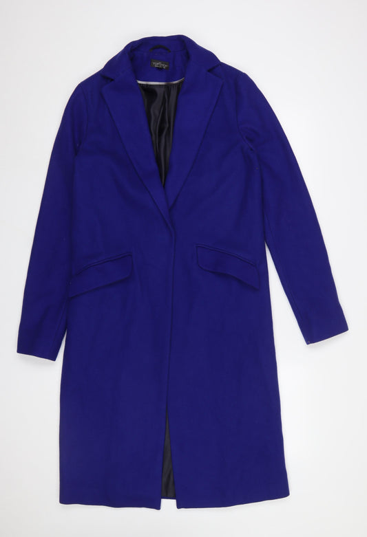 Topshop Women’s Tall Blue Long Overcoat Size 8