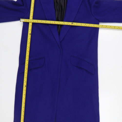 Topshop Women’s Tall Blue Long Overcoat Size 8