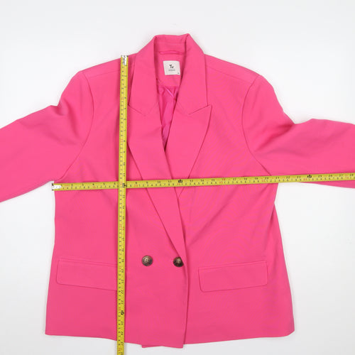 Tu Woman Pink Double-Breasted Blazer Size 14 Regular Fit