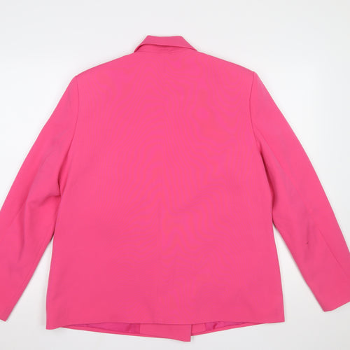 Tu Woman Pink Double-Breasted Blazer Size 14 Regular Fit