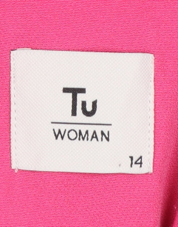 Tu Woman Pink Double-Breasted Blazer Size 14 Regular Fit