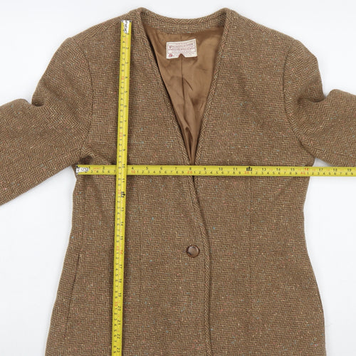 Pendleton Women's Brown Tweed Wool Blazer Size 12 Petite Vintage