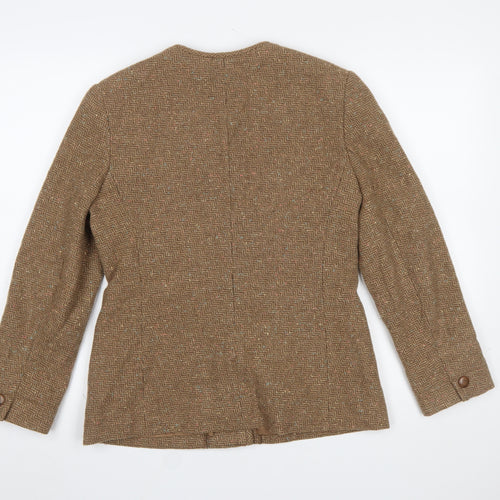Pendleton Women's Brown Tweed Wool Blazer Size 12 Petite Vintage