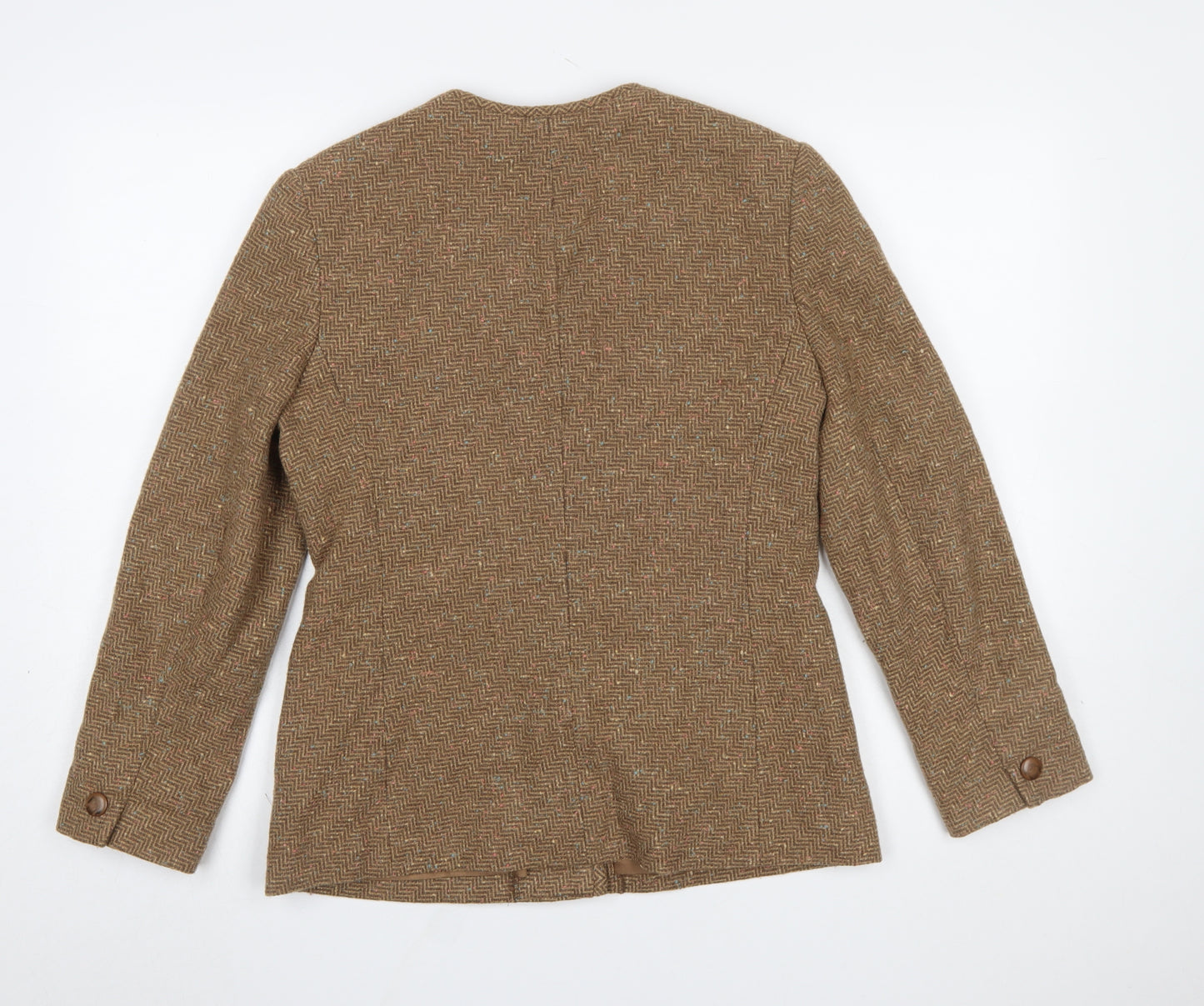 Pendleton Women's Brown Tweed Wool Blazer Size 12 Petite Vintage