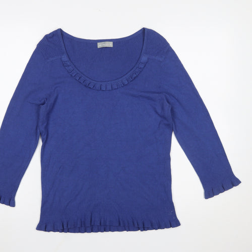 Marks and Spencer Per Una Women's Blue Size 12 Scoop Neck Jumper
