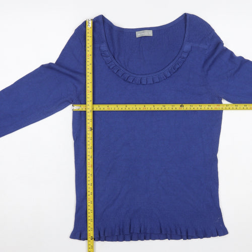 Marks and Spencer Per Una Women's Blue Size 12 Scoop Neck Jumper