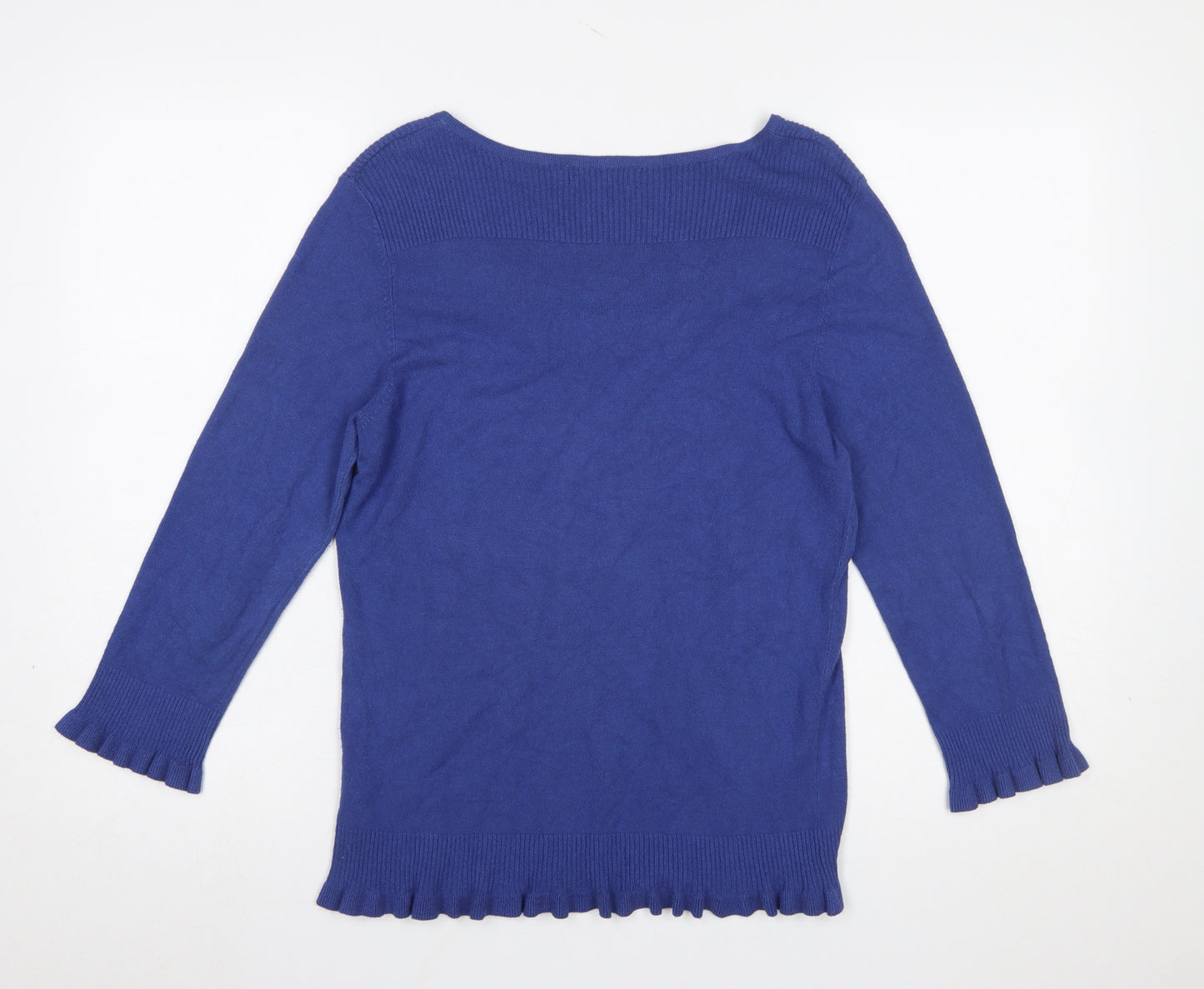Marks and Spencer Per Una Women's Blue Size 12 Scoop Neck Jumper