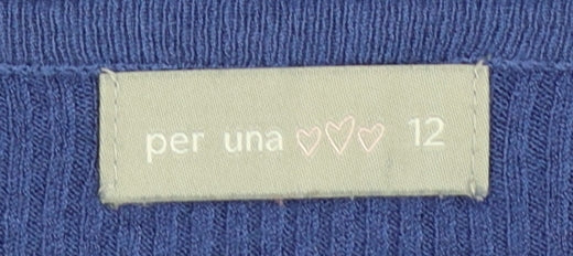 Marks and Spencer Per Una Women's Blue Size 12 Scoop Neck Jumper