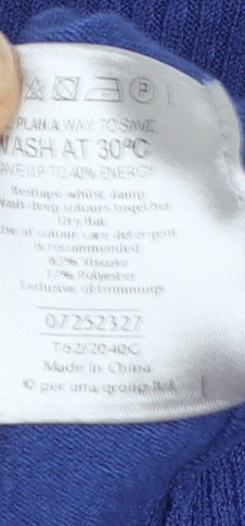 Marks and Spencer Per Una Women's Blue Size 12 Scoop Neck Jumper