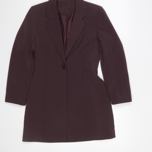 Richards Petites Women's Brown Single-Breasted Long Blazer UK 6
