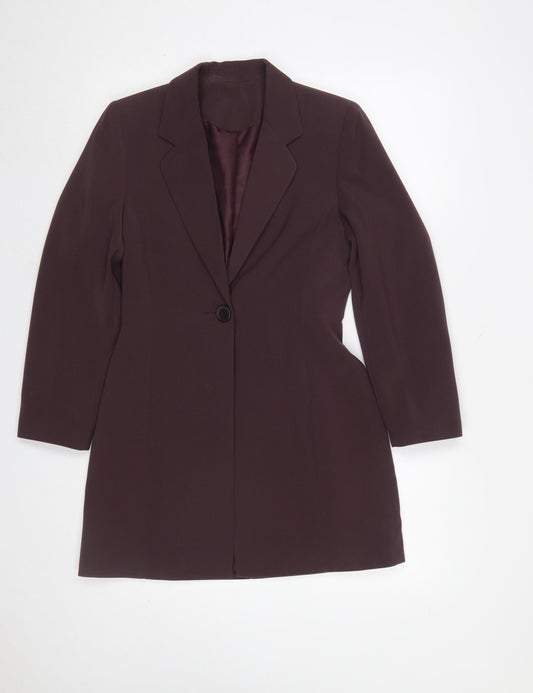 Richards Petites Women's Brown Single-Breasted Long Blazer UK 6