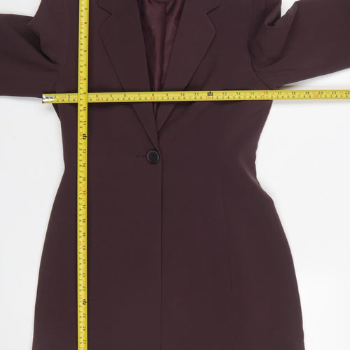 Richards Petites Women's Brown Single-Breasted Long Blazer UK 6
