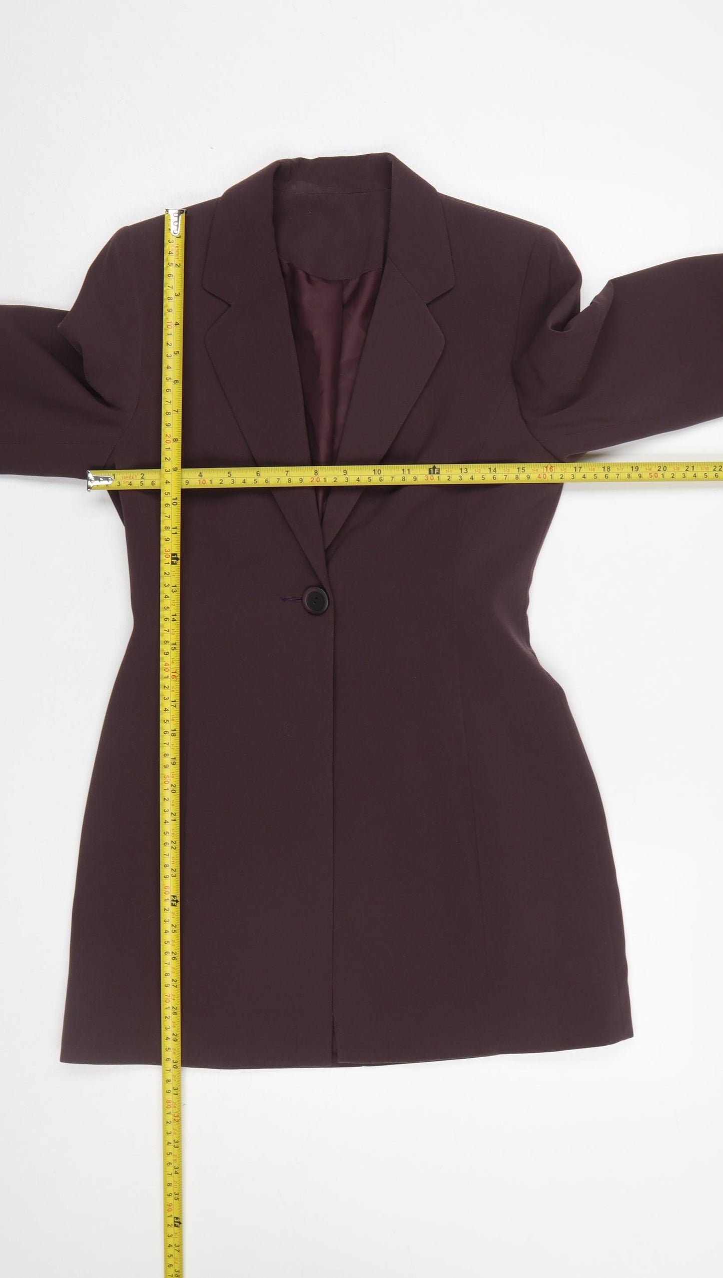 Richards Petites Women's Brown Single-Breasted Long Blazer UK 6