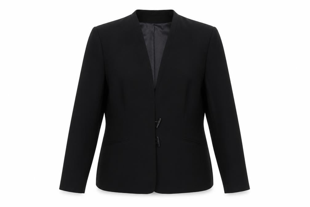 Front view of Autonomy Women's Black Classic Polyester Blazer, size 18