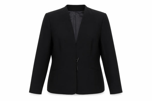 Front view of Autonomy Women's Black Classic Polyester Blazer, size 18