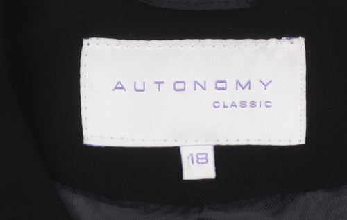 Autonomy Women's Black Classic Polyester Blazer Size 18