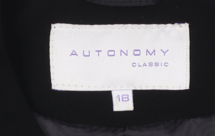 Autonomy Women's Black Classic Polyester Blazer Size 18