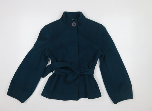 Principles Petite Womens Blue Wool Belted Blazer Jacket Size 12