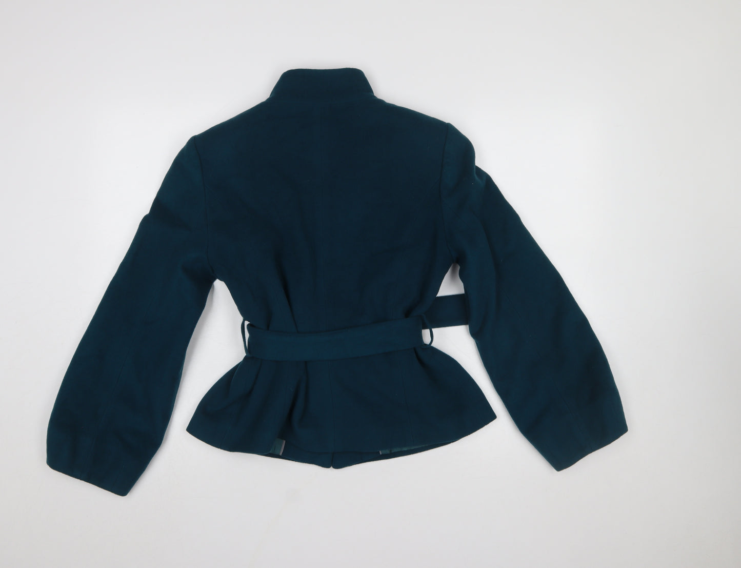 Principles Petite Womens Blue Wool Belted Blazer Jacket Size 12