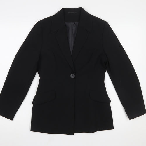 Dorothy Perkins Petites Black Single-Breasted Blazer UK 8