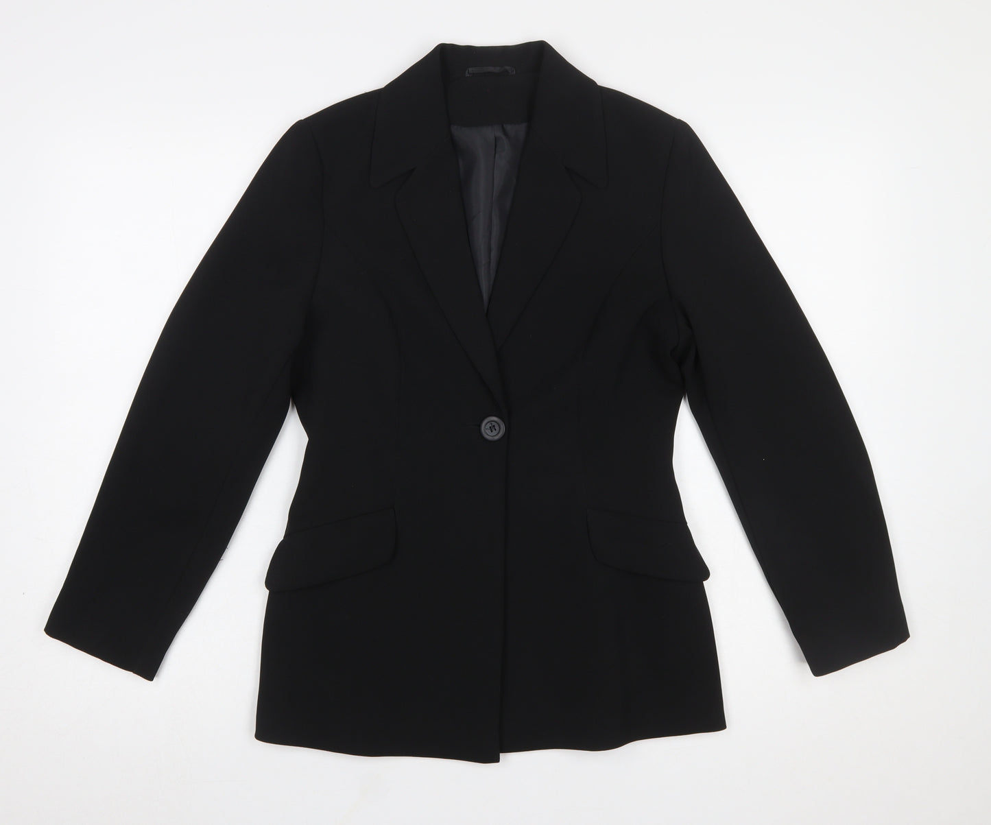 Dorothy Perkins Petites Black Single-Breasted Blazer UK 8