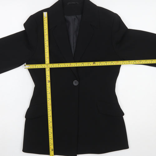 Dorothy Perkins Petites Black Single-Breasted Blazer UK 8