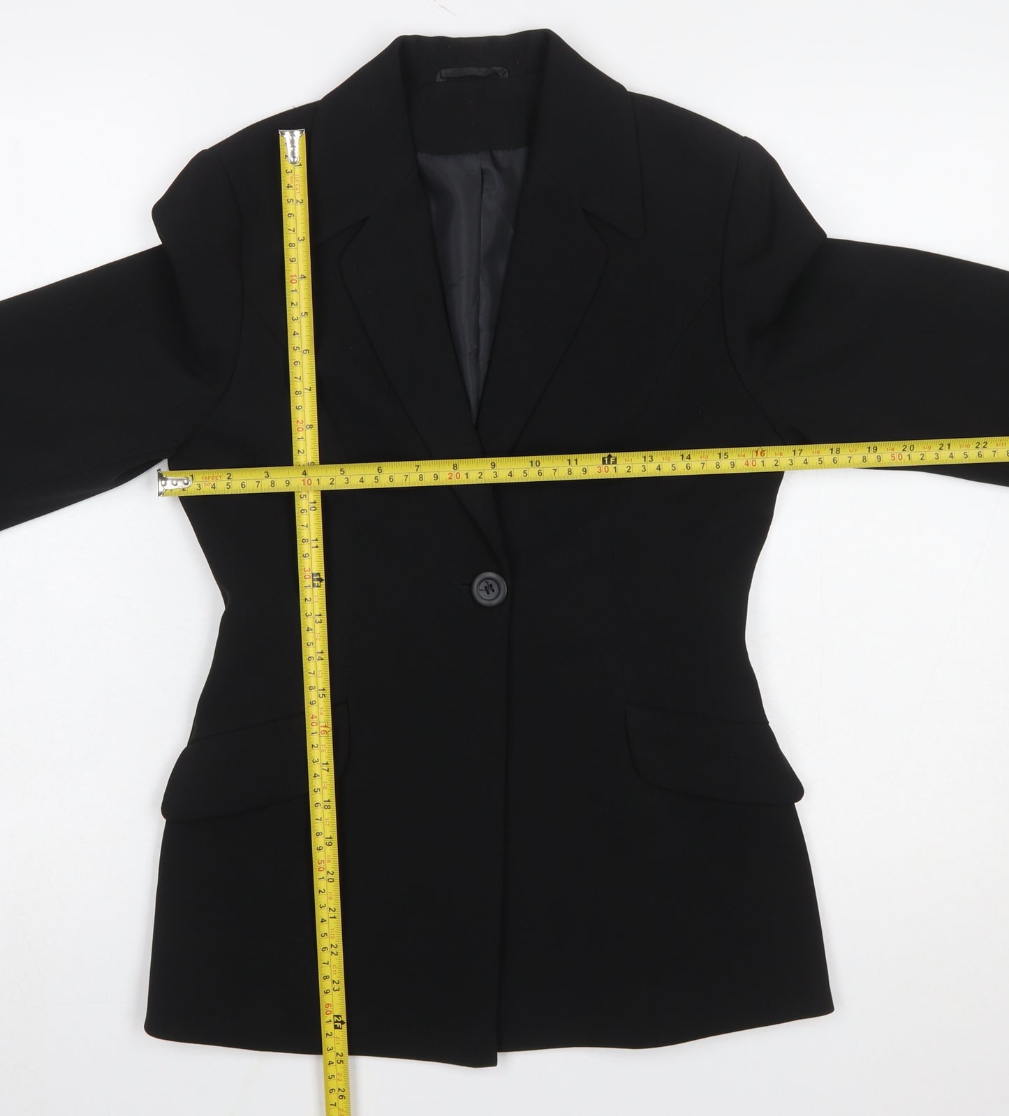 Dorothy Perkins Petites Black Single-Breasted Blazer UK 8