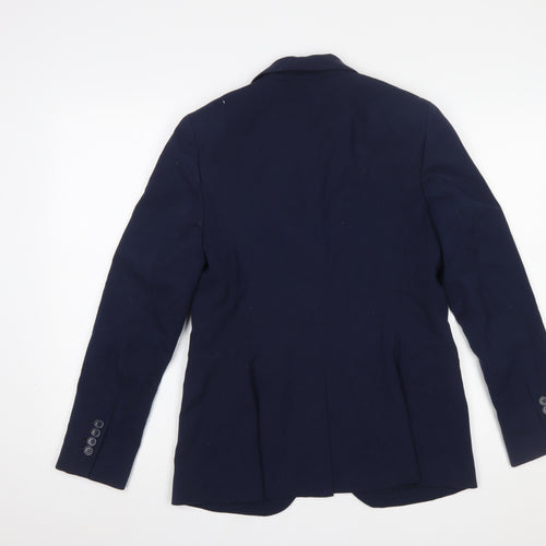 Marks and Spencer Women's Blue UK 12 Regular Fit Tailored Blazer