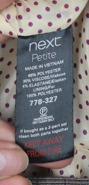 Next Petite Brown Checked Single Breasted Blazer Women's Size 6