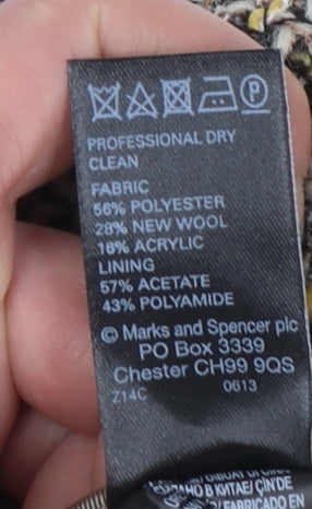 Marks and Spencer Women's Multicoloured Tweed Suit Jacket Size 12 Wool Blend Classic Style