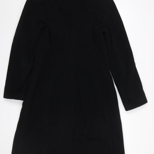 Morgan de Toi Women's Black Wool Long Coat Size 10 Classic Overcoat
