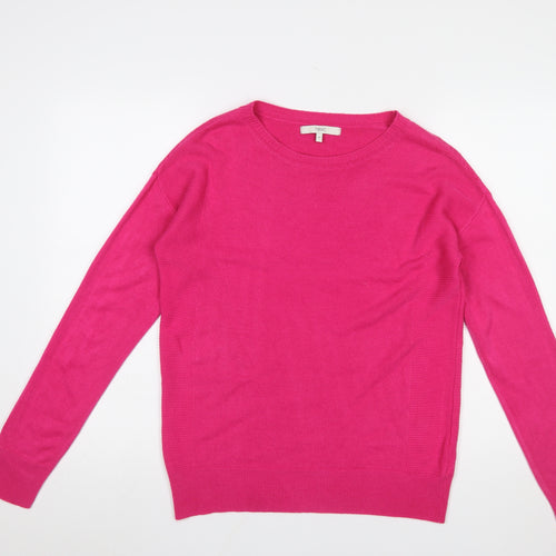 Next Women's Pink Acrylic Crew Neck Long Sleeve Jumper Size 10