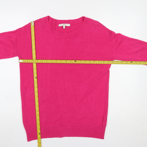Next Women's Pink Acrylic Crew Neck Long Sleeve Jumper Size 10