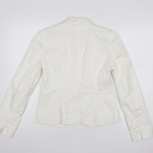 GAP Women Ivory Tailored One-Button Blazer UK 10 Cotton Blend