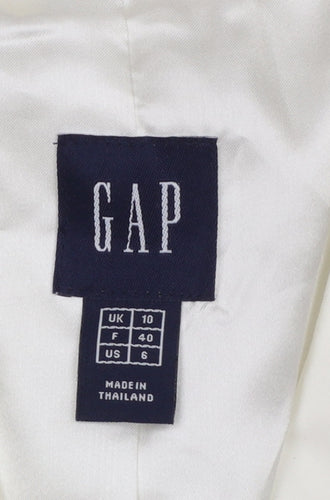 GAP Women Ivory Tailored One-Button Blazer UK 10 Cotton Blend