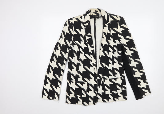 River Island Women’s Black & White Houndstooth Blazer Size 10