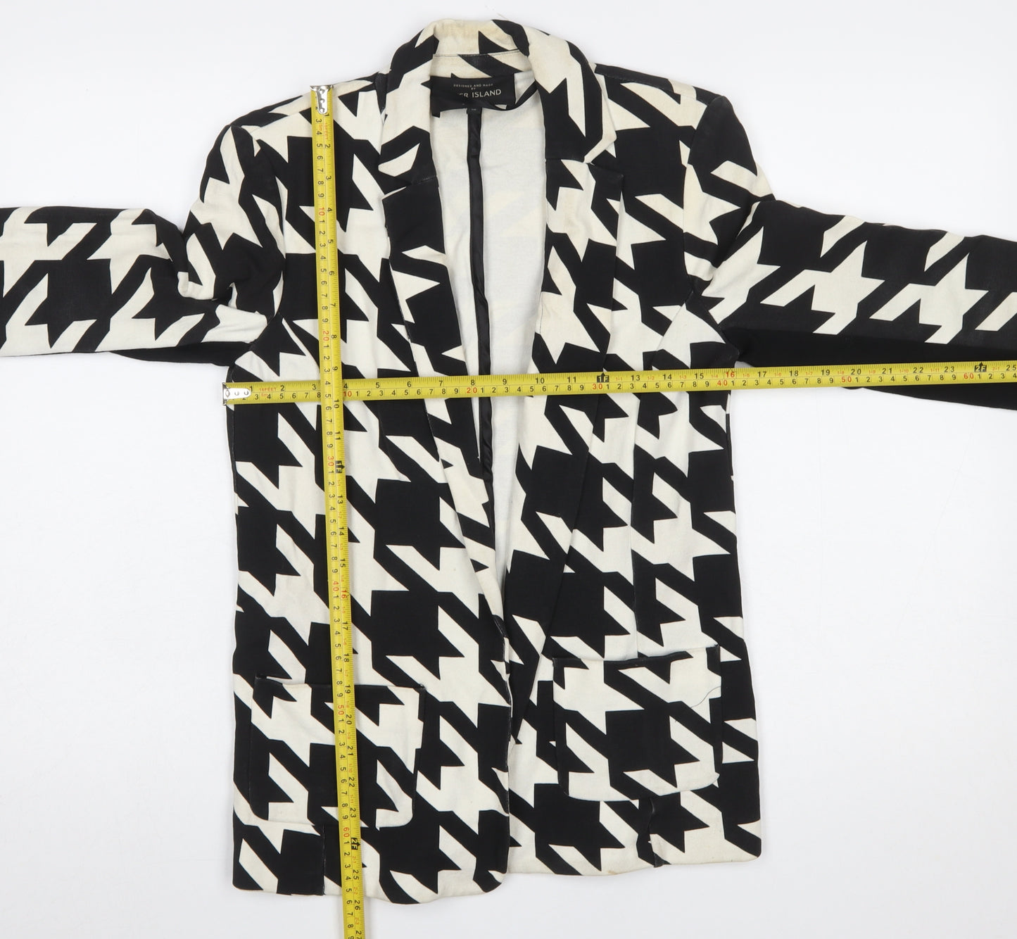River Island Women’s Black & White Houndstooth Blazer Size 10