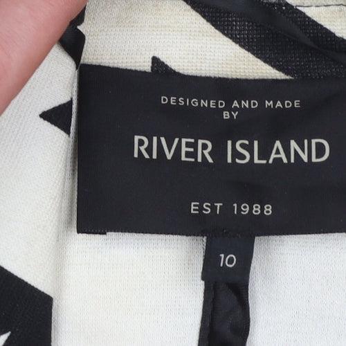 River Island Women’s Black & White Houndstooth Blazer Size 10