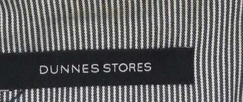 Dunnes Stores Women's Grey Pinstripe Blazer Size 14 Cotton Blend
