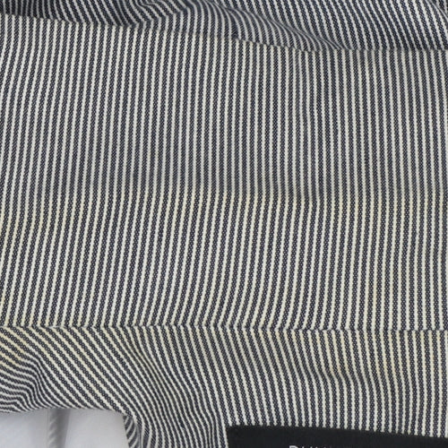 Dunnes Stores Women's Grey Pinstripe Blazer Size 14 Cotton Blend