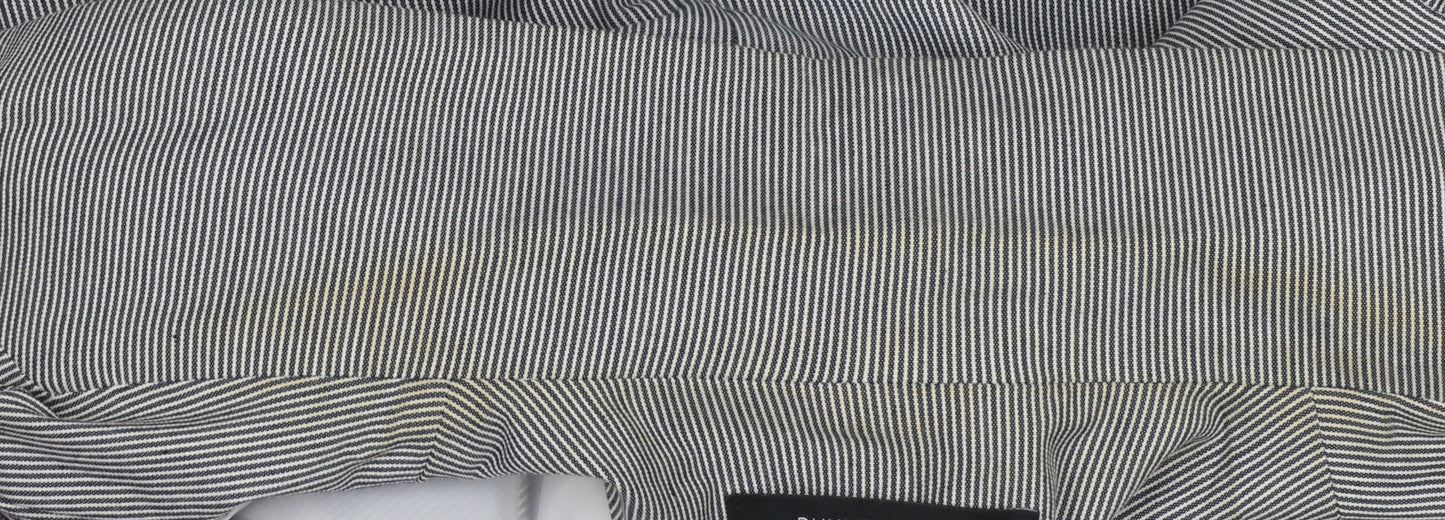 Dunnes Stores Women's Grey Pinstripe Blazer Size 14 Cotton Blend