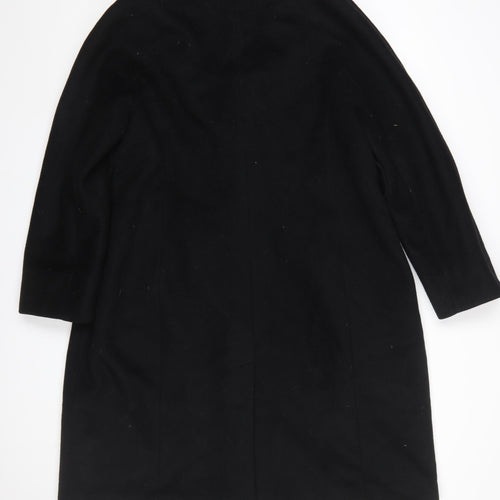 Elena Miro Womens Black Wool Blend Overcoat UK 14 Long Sleeve